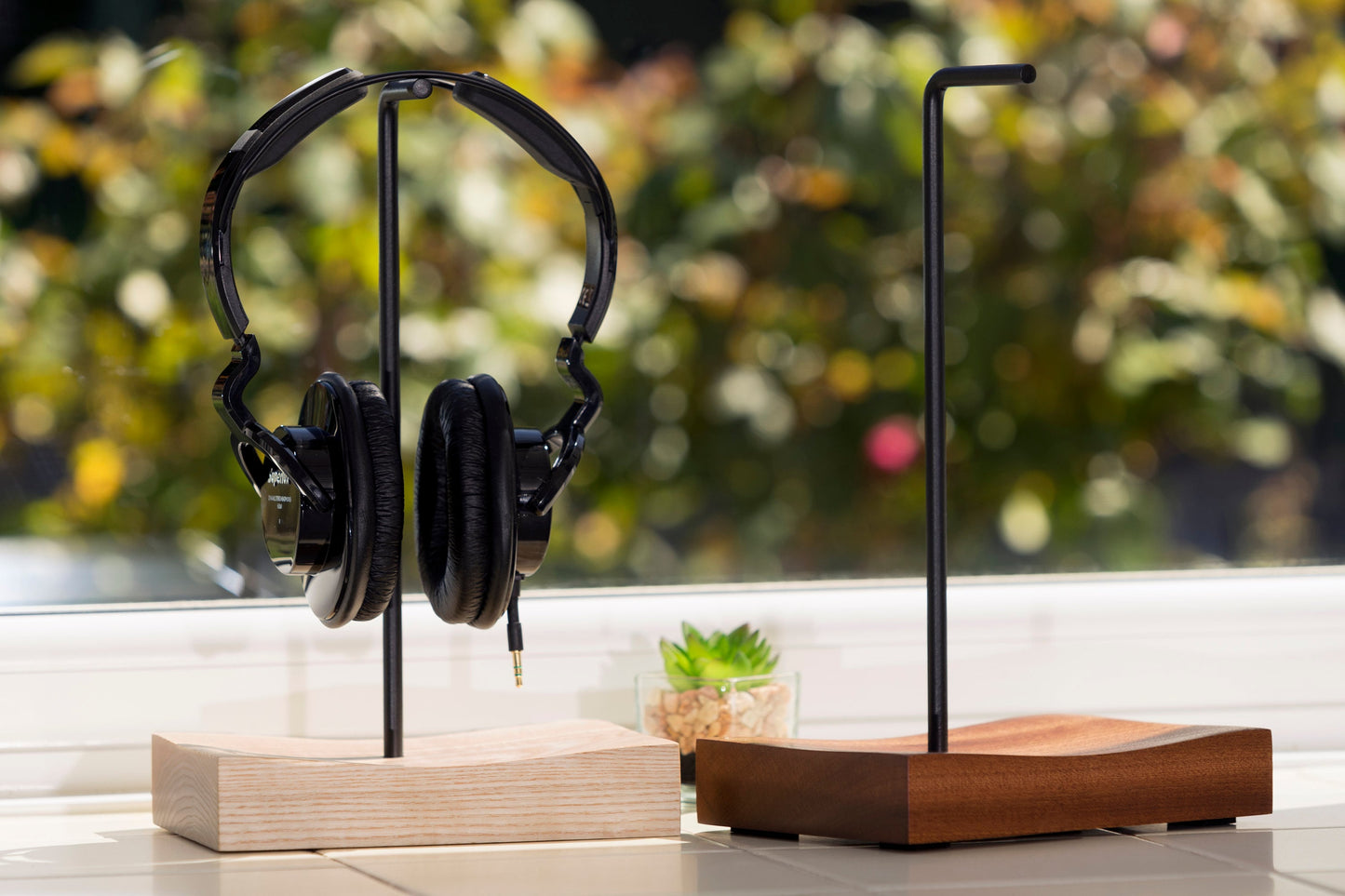 Ashwood Concave Headphone Stand hand carved by M-ski